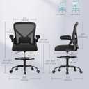 SONGMICS Drafting Chair, Ergonomic Tall Office Chair for Standing Desk, 25.2 x 25.2 x 41.3-49.2 inches