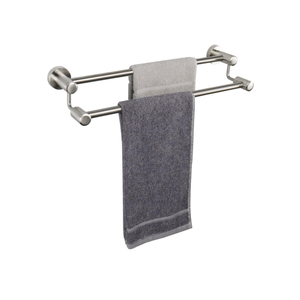TocTen Double Bath Towel Bar - Thicken SUS304 Stainless Steel Towel Rack for Bathroom, Bathroom Accessories Double Towel Rod Heavy Duty Wall Mounted Towel Holder (Brushed Nickel, 16 in)