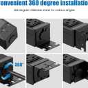 HHSOET Rotating Mountable Power Strip, 12 Outlet Wall Mount Surge Protector, Metal Heavy Duty and Versatile Outlet Strip, Stylish Appearance, Sturdy and Durable, 15ft Power Cord.(Black)