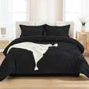 Andency King Size Comforter Set 7 Pieces Black - Bed in a Bag King Boho Lightweight Fluffy Tufted Bedding Sets with Comforter, Sheets, Pillowcases & Shams