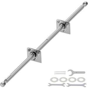 Heavy Duty DIY Steel 44" Go Kart Live Axle Kit 1" Diameter 3/4" Step Down 3/4-16" Fine Thread Ends 1/4" Keyway Replacement for Go Kart Cart ATV Quads Dune Buggies with Rear Axle Bearing Kit