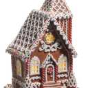 RAZ Imports Lighted Sprinkle Gingerbread House, 12.75-Inch, Multicolor