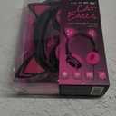 Hype Wired Pink LED Cat Ear Headphones with Mic, 3.5mm Jack Plug Fold & Swivel.