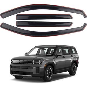 4 Pieces in-Channel Extra Durable Rain Guards Fit for 2024 2025 Hyundai Santa Fe,Window Deflectors,Window Visors (Smoke Black)