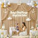 10 ft x 10 ft Wrinkle Free Champagne Backdrop Curtain for Parties, 2 Panels 10ft Polyester Champagne Photo Backdrop Drapes for Graduation Birthday Wedding Party Stage Curtains