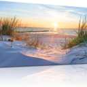 MHARTK66 Wall Decor For Living Room Large Canvas Wall Art For Bedroom Modern Office Pictures Wall Artwork Blue Sun Beach Grass Ocean Landscape Paintings Canvas Art Prints Home Decorations (40"L x 20"W)