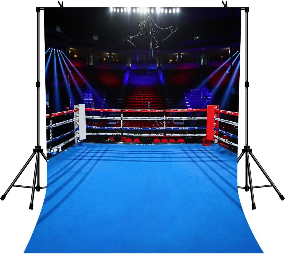 5x7ft Boys Birthday Party Photography Backdrop Boxing Ring Background for Children Men Portrait Birthday Party Banner Photo Booth Studio Props