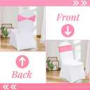 Pink Chair Sashes Bows 50 Pcs Spandex Chair Bands Ties Without Buckle Decorations for Wedding Birthday Party Events Ceremony