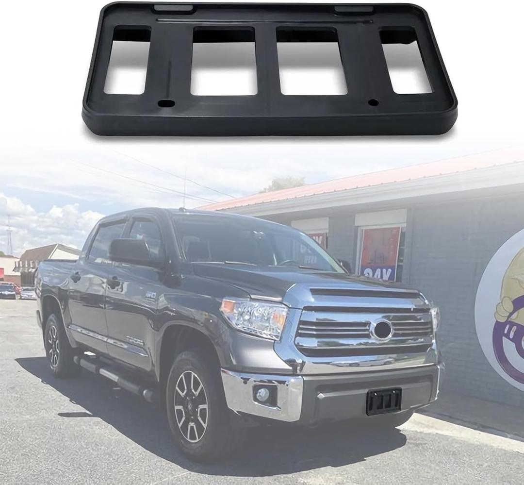 Front License Plate Frame for Toyota Tundra 2014 2015 2016 2017 2018 2019 2020 2021 Front Bumper License Plate Holder Mounting Bracket Cover Replace # 751010C011 Partslink #TO1068124