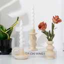 Ceramic Taper Candle Holders Set of 3, Cream White Candlestick Holder Nordic Modern Decorative Candle Stand for Home Decor, Dining Table Centerpiece, Housewarming Gift