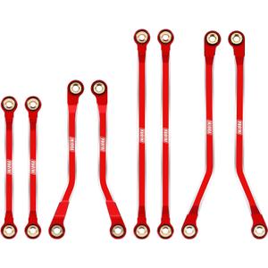 INJORA High Clearance Links Set - CNC Aluminum Chassis Link for TRX4M High Trail K10 F150 Upgrade 1/18 RC Crawler Red