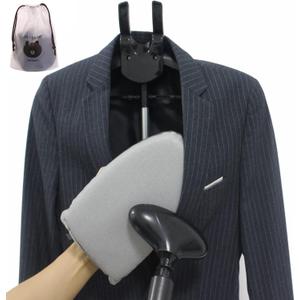 Garment Steamer Ironing Gloves with Finger Loop,Hanging Garment ironing machine board,Standing ironing machine,Anti steam gloves,Heat resistant clothing steam engine gloves (Grey)