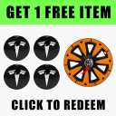 PENSUN 19 Inch Wheel Covers Fit for Tesla Model Y Hubcaps with Full Rim Protection, Sport ABS Wheel Covers Compatible with Tesla Model Y Accessories 2019-2024 (Blade Style (Wolf) - Orange)