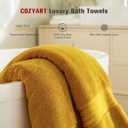 COZYART Luxury Bath Towels 4 PCS, 27x54 650 GSM Turkish Cotton, Gold | Zero Twist 100% Ring Spun Cotton, Fluffy, Ultra Soft, Super Absorbent, Quick Dry, Large Towels for Hotel Spa Bathroom Shower, Gold