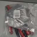 Heeyoo Dog Pooper Scooper, Dog Poop Tray and Rake Set, Pet Waste Removal Scoop with Long Adjustable Sectional Stainless Handles (Black/Red)