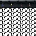 50 Pcs Gutter Clips for Hanging Outdoor Lights Aluminum Gutter Hooks Weatherproof Christmas String Light Hangers for Holiday Halloween Xmas Decoration (Black)