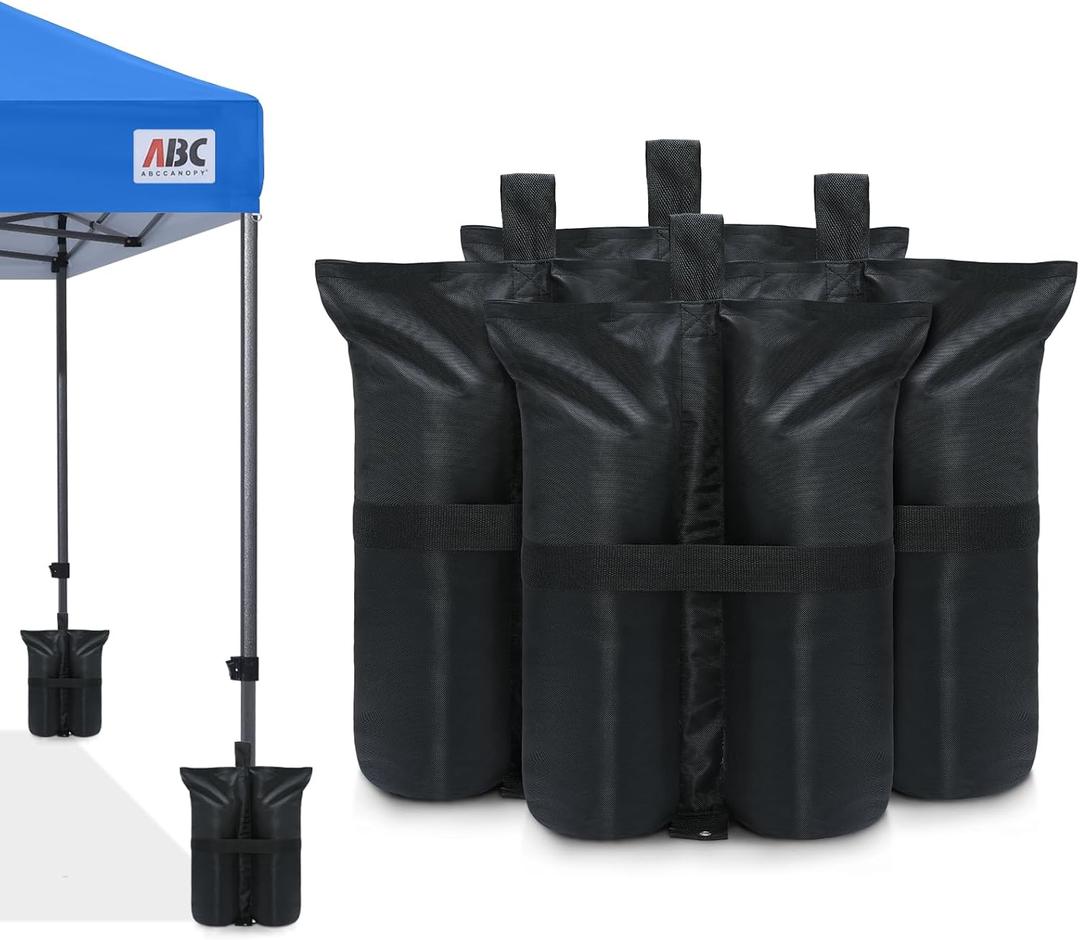 ABCCANOPY Canopy Weights 185 LBS Tent Sand Bags,4-Pack Black(No Sand)