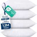 Utopia Bedding Throw Pillows (Set of 4, White)  12 x 20 Inches Down Alternative Pillows for Bed, Sofa, and Couch - Fluffy Decorative Stuffer Pillow for Indoors & Outdoors