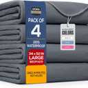 Utopia Bedding Washable Underpads 34" x 52" (Pack of 4), Waterproof Reusable Heavy Absorbency Incontinence Bed Pads for Adults, Kids, Elderly and Pets, Bedwetting Pads for Sofa and Couch 