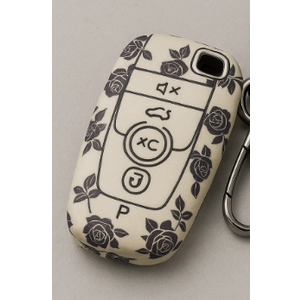 Compatible with Ford Key Fob Cover with Leather Lanyard, Car Key Case Shell Protection for Ford Explorer, Fusion Escape F150 F250 F350 F450 F550 Edge 5 Buttons
