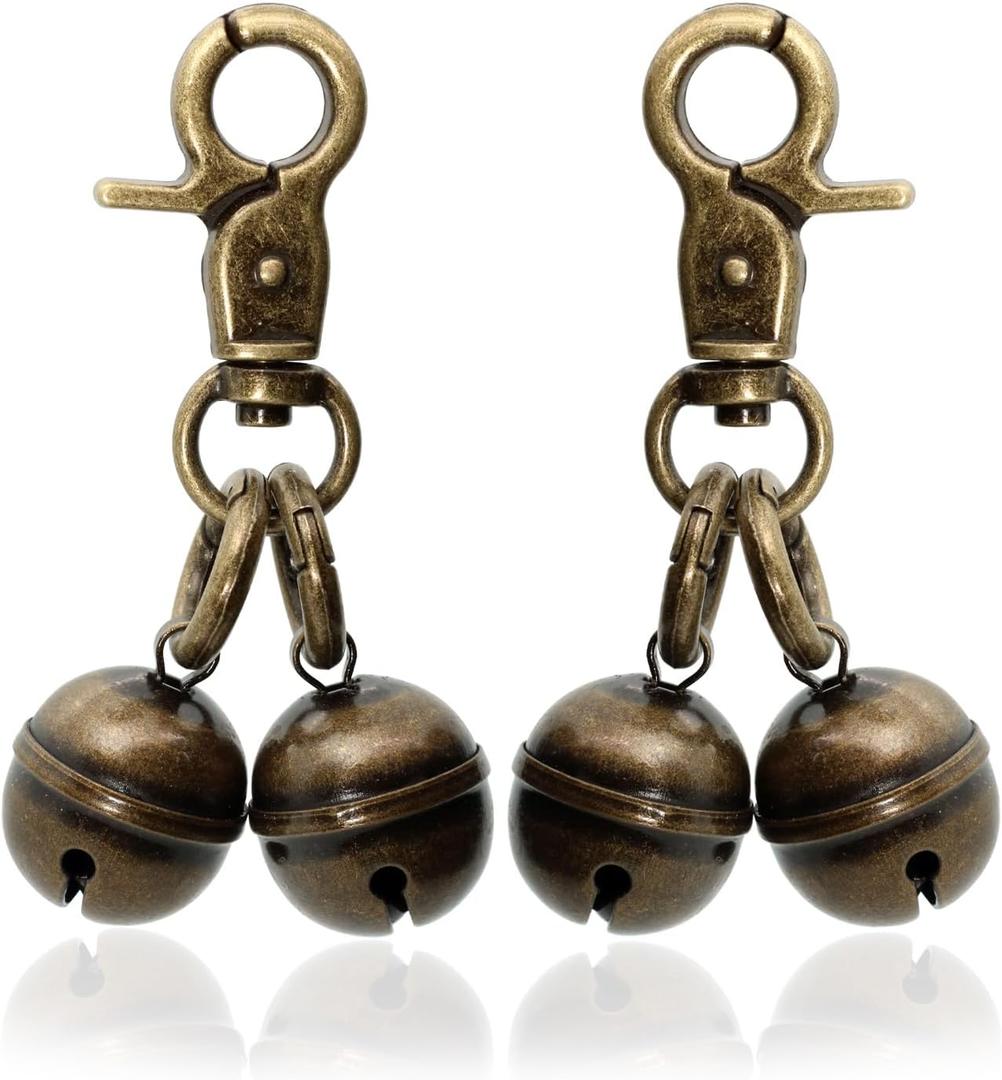Copper Bells for Dog Collars with Snap Clips - Dog Bells to Go Outside,Made of Pure Copper for Dogs/Cat - Clear Sound & No Rust - Know Where Your Pet
