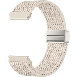 DaQin 18mm  Magnetic Braided Band Compatible with Garmin Vivoactive 5/Vivoactive 6/4/3 Watch Bands, Stretchy Nylon Strap for Garmin Venu 3S/Sq/Venu 2/Forerunner 165/55/245/265/255 Women Men 