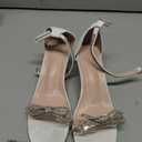 Dufannie Girls High Heels Sandals Girls Dress Shoes Rhinestone Open Toe Ankle Strap Kids Pumps Sandals Flower Wedding Church Party Dance for Little Big Kid