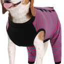 Kuoser Dog Recovery Suit for Back Legs,Soft Dog Surgery Suit with Dog Pants to Stop Licking,Dogs Recovery Sleeve Elbow Protector Pet Surgical Onesie for Abdominal Wounds Dogs Cone Alternative, Rose, M