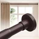 ALLZONE Heavy Duty Tension Curtain Rod, 66-120 In, Curtain Rods No Drilling