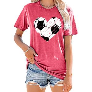 Baseball T Shirts for Women Baseball Mom Shirt Tee Funny Baseball Heart Graphic Casual Baseball Lover Gifts (Red, XXL)