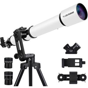 Telescope for Adults High Powered, 90mm Aperture 1000mm Refractor Telescopes for Adults Astronomy Telescopio with High Precision Adjustment, Ultra-Stable Vertisteel AZ Mount Base Tripod, Phone Adapte