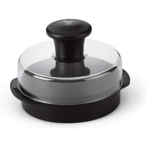 Weber Original Burger Press, Black Creates Perfect Flat 1/4 lb & 1/2 lb Patties with Builtin Dimple, Detachable Handle & Nylon Grip
