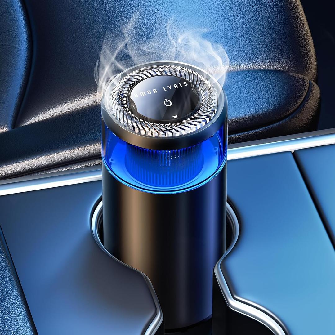 Smart Car Air Fresheners, Ambient Light & Mist Fragrance, Auto On/Off Car Air Freshener Diffuser, Adjustable Intensity, Premium Scents Refill, Lasts 1000 Times, Built-in Battery, Fanaticism