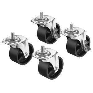 Caster Wheels, Locking Swivel Stem Casters Set of 4, Rubber Casters with 360 Degree No Noise Wheels for OLLDIDE Laundry Basket