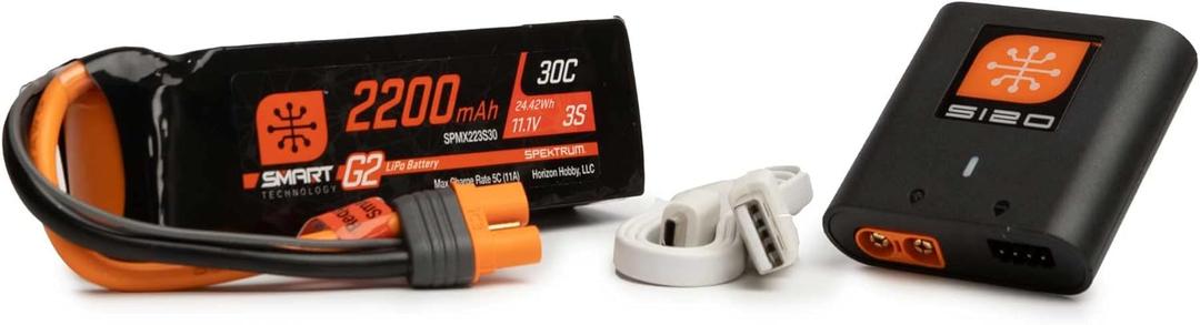 Spektrum Smart G2 Powerstage Air Bundle: 3S 2200mAh LiPo Battery / S120 Charger, SPMXPSA200