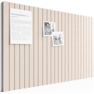 Bumusty Large Cork Board Alternative-36 x24 Felt Bulletin Board Tiles, with 30 Pushpins, 40 Adhesive Tabs, 6-Pack Slat Wall Paneling, Cork Boards for Office Push Pin Board Felt Board-Oatmeal
