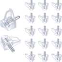 uxcell 90 Pcs Clear Shelf Support Pegs, 3mm Cabinet Shelf Pins, Shelf Clips Holder Bracket for Cabinets Kitchen Furniture Book Shelves Cupboard