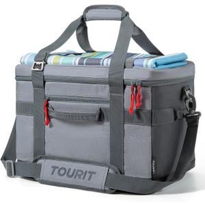 TOURIT Soft Sided Cooler Bag Insulated 48/60 Cans, Large Collapsible & Leakproof Ice Chest for Picnic, Beach, Camping, Travel