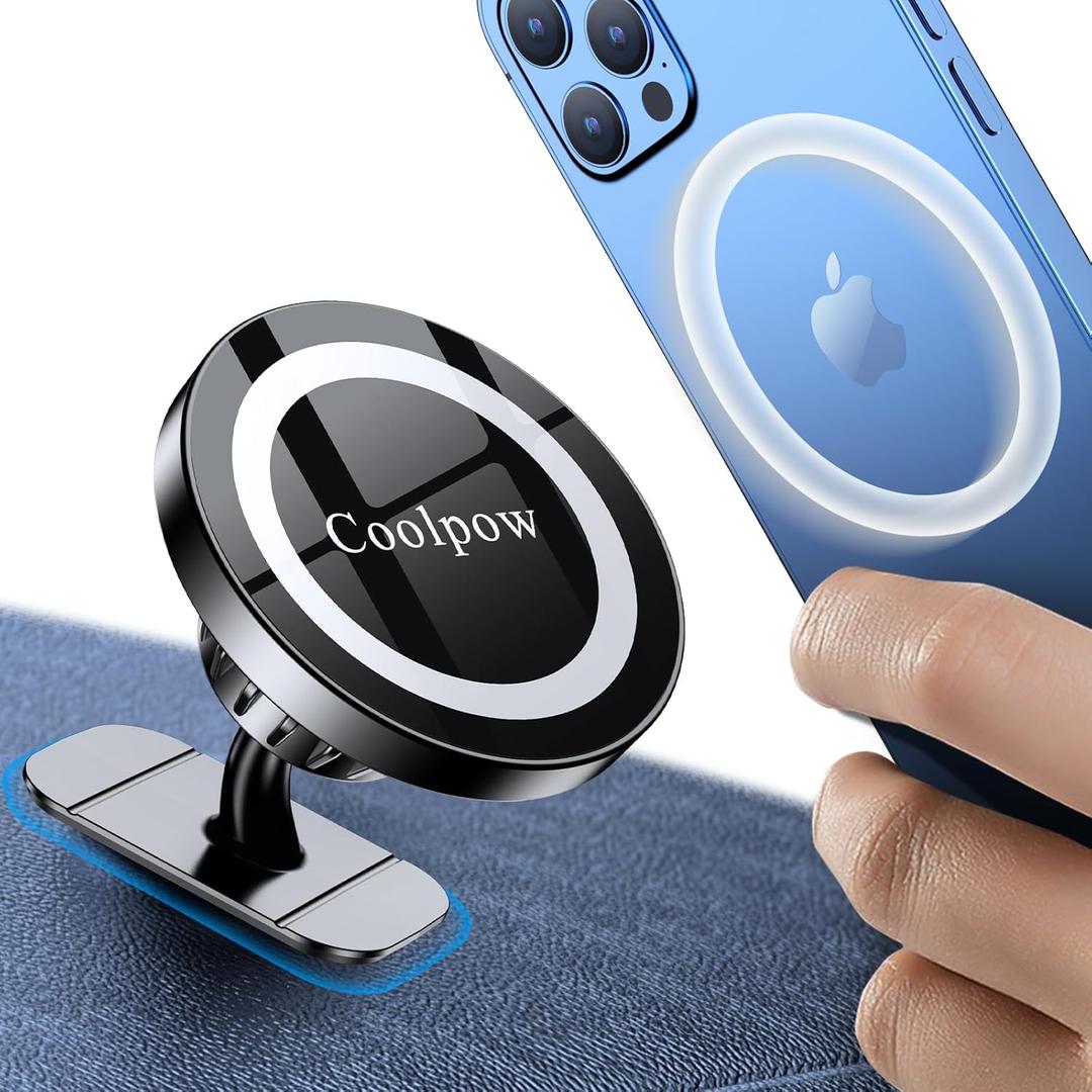 for iPhone MagSafe Car Mount Dashboard Stronger Magnets Magnetic Phone Holder for Car Dash Hands Free Magsafe car Holder for Car Fit iPhone 15 14 13 12 Pro Max Plus Mini Mag Safe Case &Cell Phone