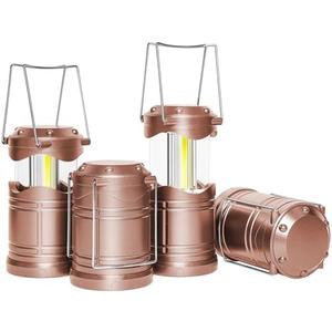 Lichamp LED Camping Lantern, 4 Pack Battery Powered Flashlight for Power Outages, Portable Collapsible Hanging Light Essential for Home, Outdoor, Emergency Lamp Survival Kit Gear for Hurricane,B4RG