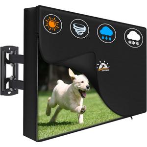 Zettum Outdoor TV Cover 70 Inch  600D Waterproof Weatherproof TV Protector with Zipper for 6570 Inch Flat Screen TVs, Heavy Duty Enclosure for Outside Use (Black)