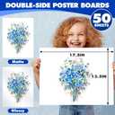 TUXIYA 50 Pack White Poster Board,13.5" x 17.5" White Poster Paper Bulk,250GSM/92LB Heavy-Weight Blank Poster Board for Arts,Craft,Projects Presentations,Drawing Scrapbooking