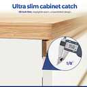 12 Pack Ultra Thin Cabinet Door Catch Stainless Steel Cabinet Magnetic Door Catch Cabinet Magnets Adhesive Drawer Latch Cabinet Magnetic Catch for Kitchen Closet Door Magnet Stick on Cupboard Wardrobe