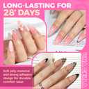 UNA GELLA Almond Gel Nail Tips, 504PCS Pre Etched Clear Fake Nails Tips Medium Almond Shape - 12 Sizes Full Cover Soft Acrylic Press On Nail Extensions No C Curve Gift for Diy at Home