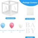 Baby Clear Boxes with Letters for Gender Reveal Decorations Transparent Baby Blocks Baby Shower Favor Containing 4 letters and 36 balloons