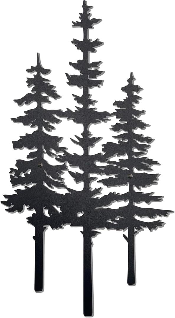 noxozoqm Metal Tree Wall Decor, Cabin Decor, Tree Decor, Rustic Wall Decor for Home Office Farmhouse Indoors and Outdoors Black