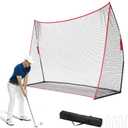 DUMOS Golf Net for Backyard, 10x7 ft Golf Practice Net with Frame, Outdoor Indoor Hitting Net, Personal Driving Range for Home Garage, Sturdy Training Equipment Aids for Swing