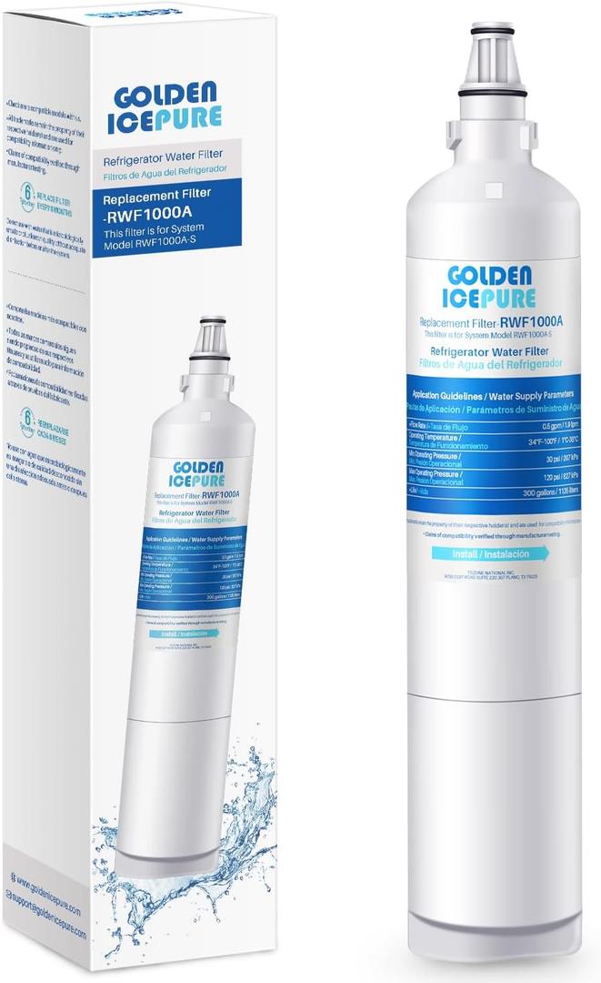 GOLDEN ICEPURE 5231JA2005A Replacement for LG LT600P, 469990, RFC1000A, WF300, FML-2 Refrigerator Water Filter 5231JA2006B, LFX25961SB, LSC27931ST, LFX25971ST, LRSC26925TT, LSC27990TT 1PACK