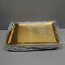 Baderke 3 Set 16" x 9'' Chilled Serving Tray for Parties with Compartments Rectangle Serving Dish Ice Charcuterie Party Platter for Shrimp Fruit Seafood Vegetable Appetizer (Gold)