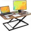 JOY worker Standing Desk Converter, 31 Inch Compact Height Adjustable Stand up Desk Riser, Ultra Low Profile Sit to Stand Table for Laptop Riser Workstation, Rustic Brown